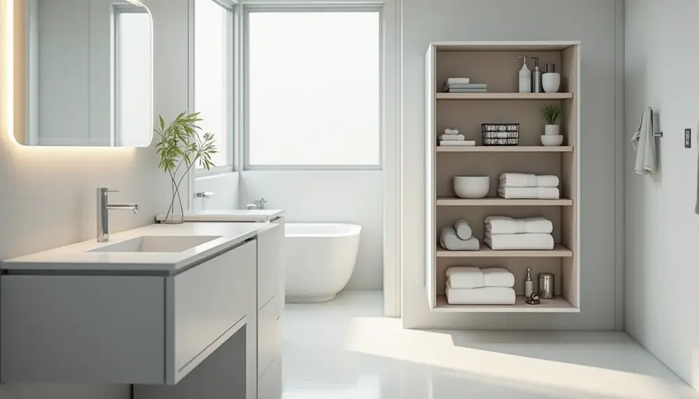 Die smart bathroom storage unit schafft Platz und Übersicht in Deinem Bad